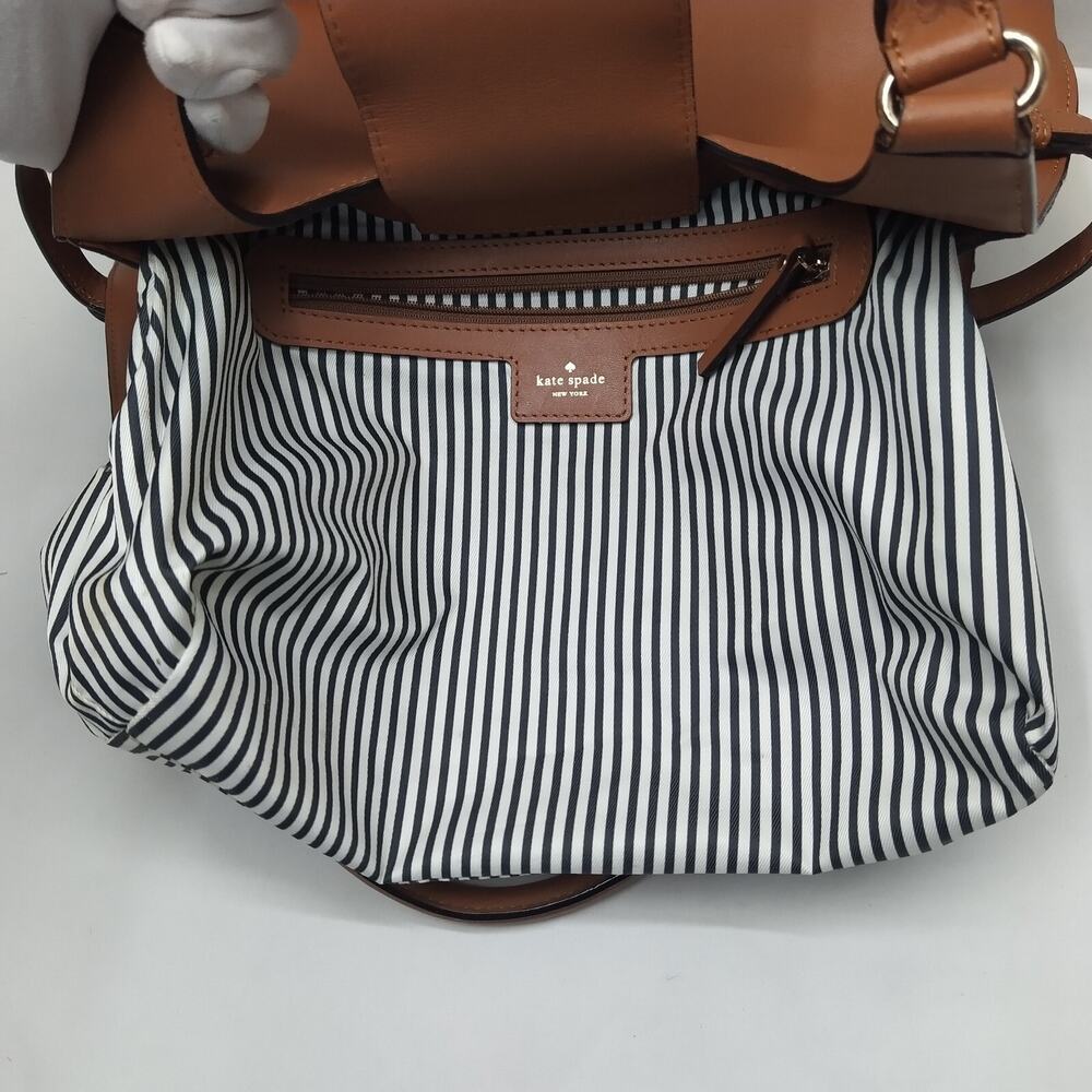 Kate Spade New York Brown Leather Double Handle Shoulder Bag - Picture 12 of 16